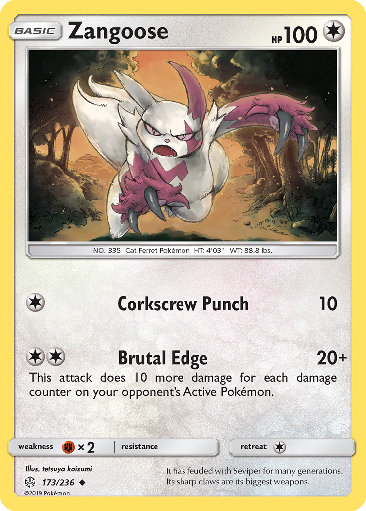 Zangoose (173/236) - Cosmic Eclipse Pokémon Card