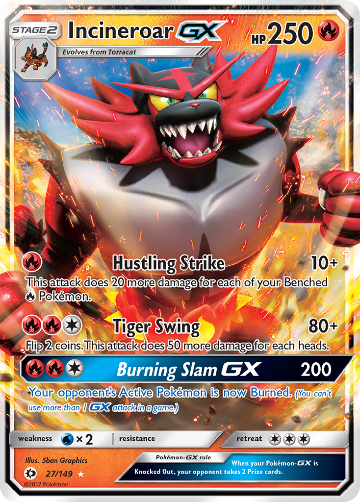 Incineroar GX (27/149) - Sun & Moon Pokémon Card