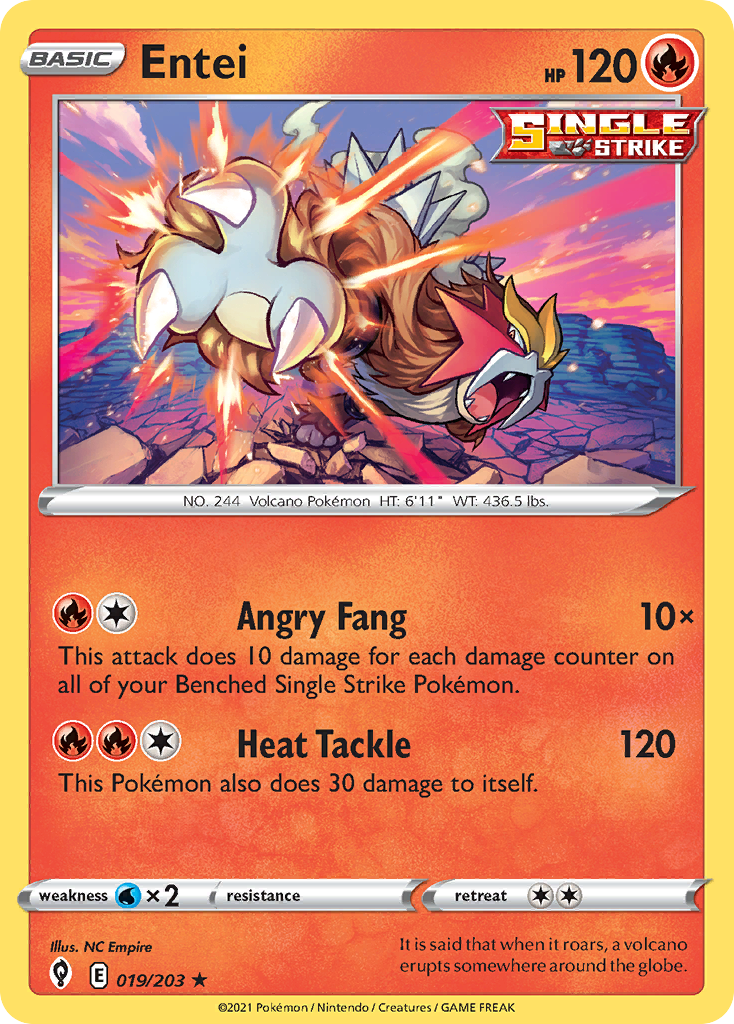 Entei (19/203) - Evolving Skies Pokémon Card