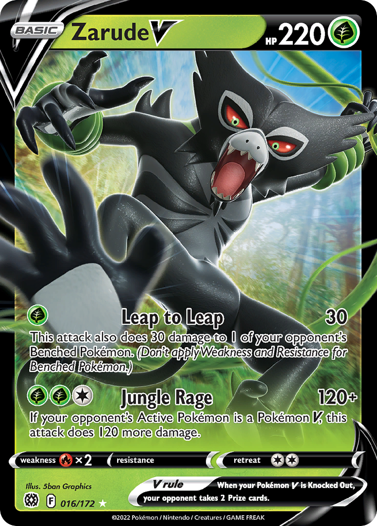 Zarude V (16/172) - Brilliant Stars Pokémon Card