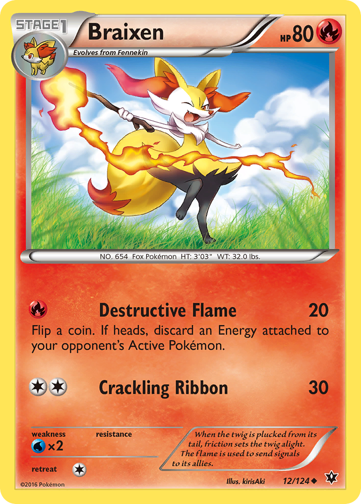 Braixen (12/124) - Fates Collide Pokémon Card