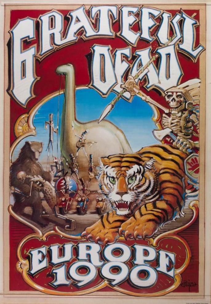 Grateful Dead European Tour Blank Poster 1990 Concert Poster