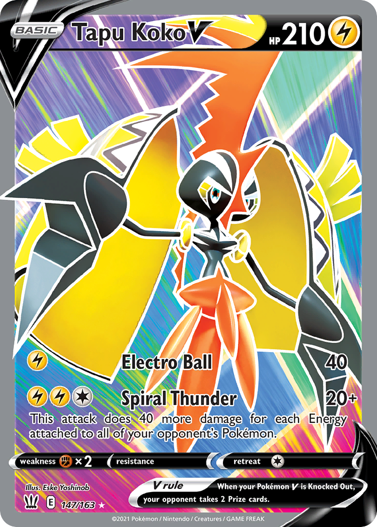 Tapu Koko V (147/163) - Battle Styles Pokémon Card