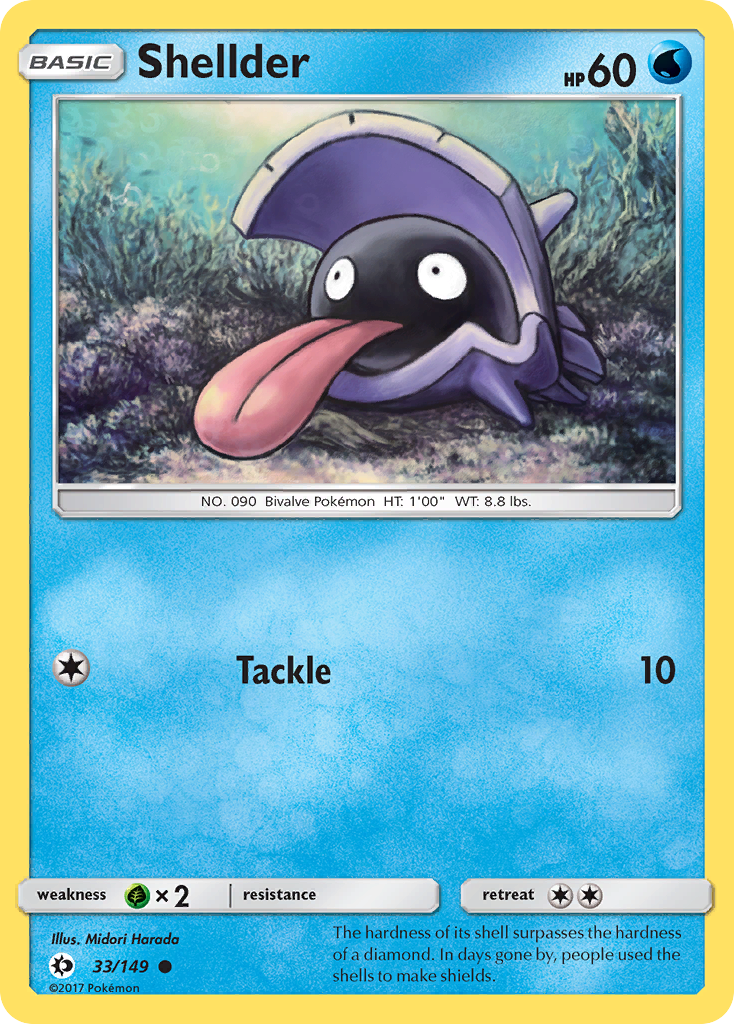 Shellder (33/149) - Sun & Moon Pokémon Card