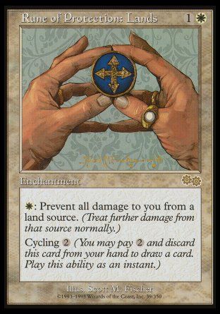 Rune of Protection: Lands (Urza's Saga) Trading Card