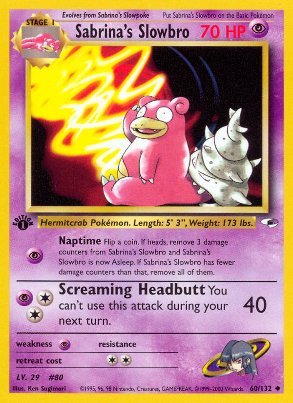 Sabrina's Slowbro (60/132) - Gym Heroes (1st Edition) Pokémon Card