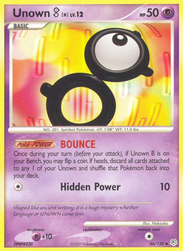 Unown [B] (66/130) - Diamond & Pearl Pokémon Card