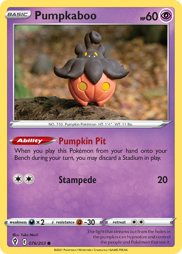 Pumpkaboo (76/203) - Evolving Skies Pokémon Card