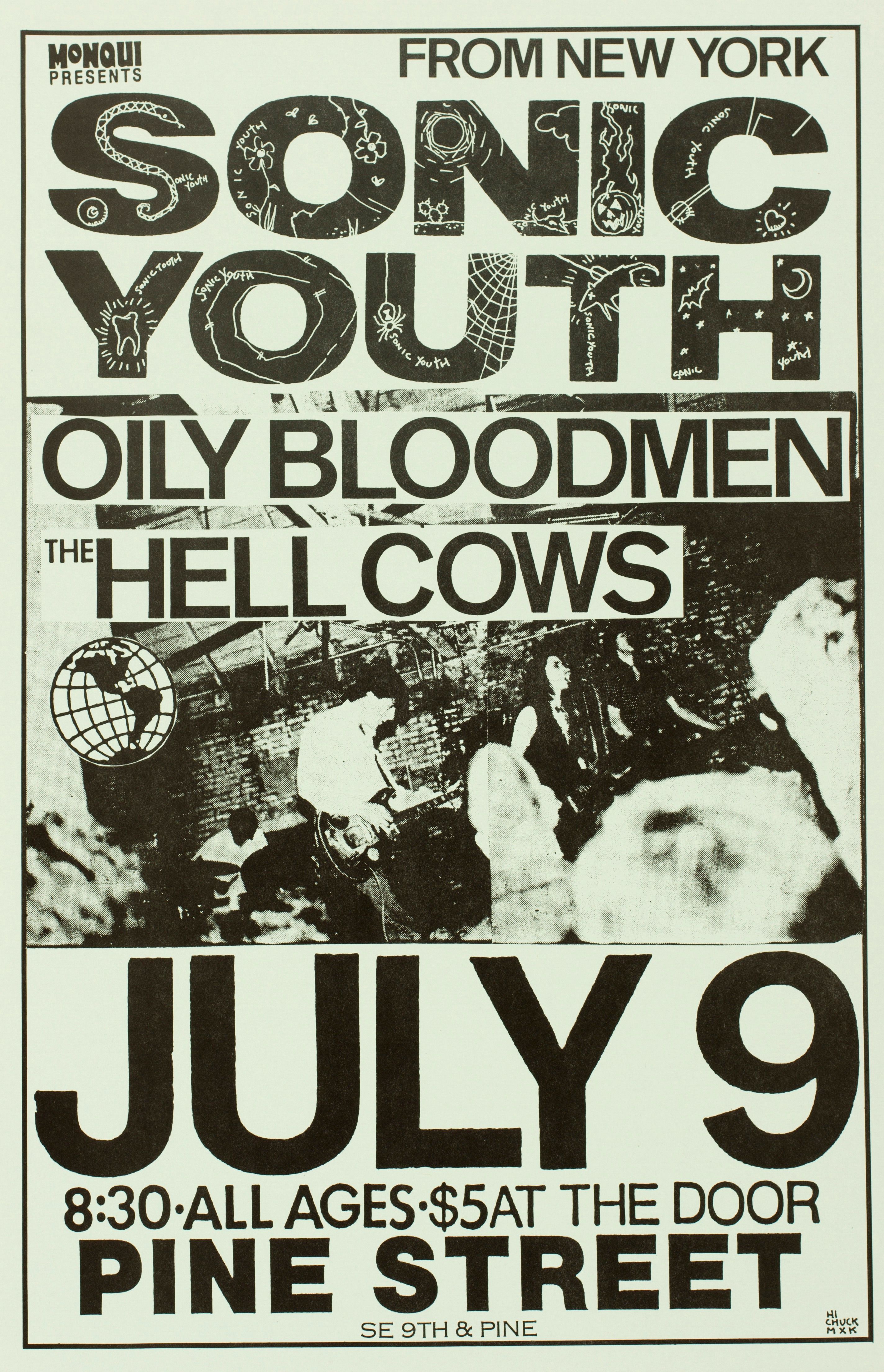 MXP-170.3 Sonic Youth 1986 Pine Street Theatre  Jul 9 Concert Poster