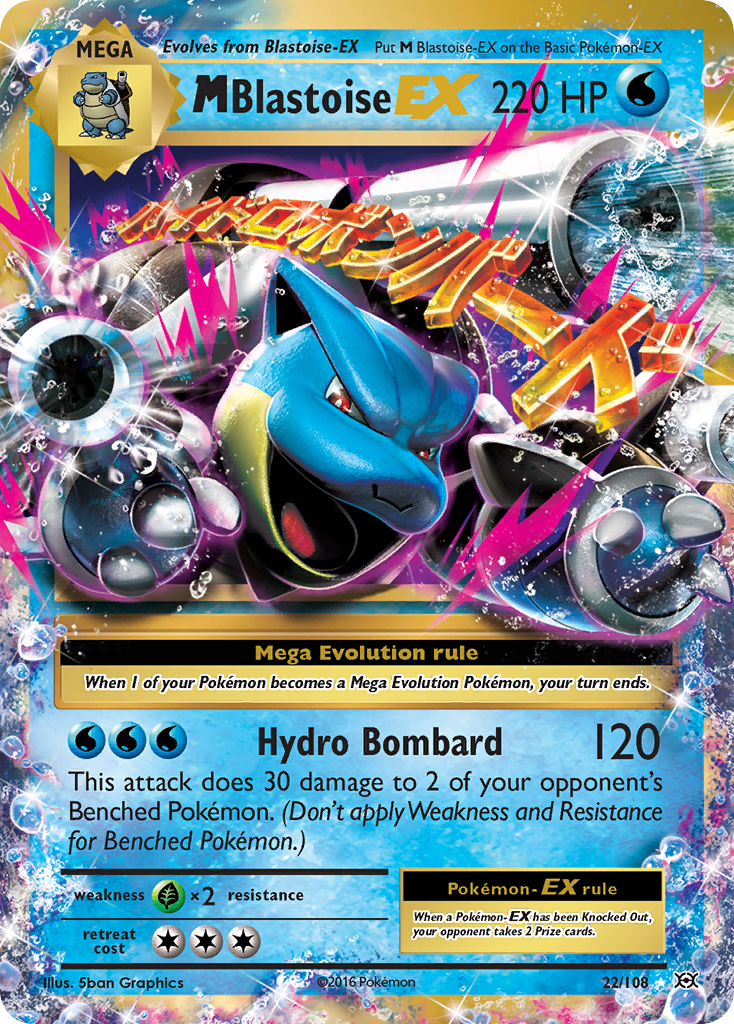 M Blastoise-EX MEGA (22/108) - Evolutions Pokémon Card