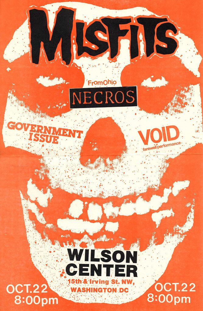 The Misfits & Government Issue Wilson Center 1982 Concert Poster