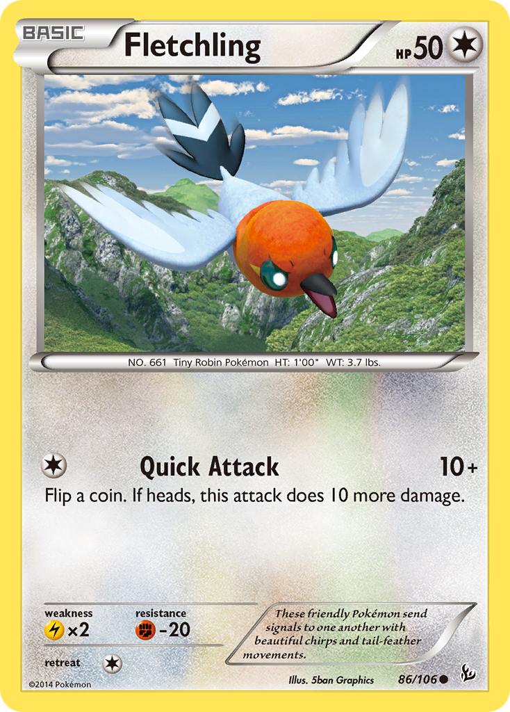 Fletchling (86/106) - Flashfire Pokémon Card