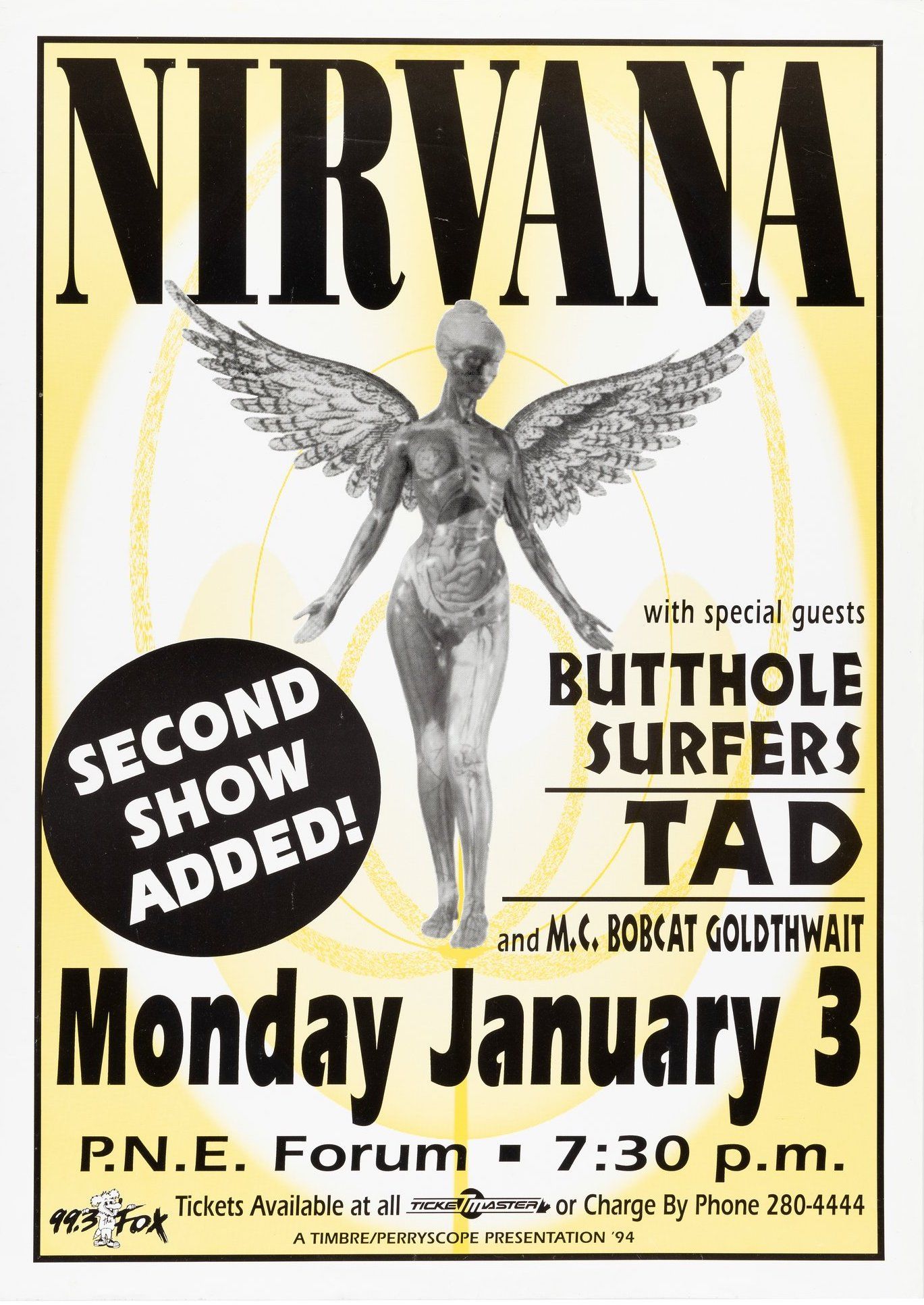 Nirvana PNE Forum 1994 Concert Poster