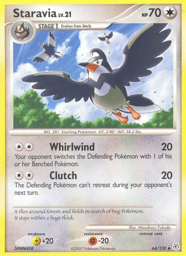 Staravia (64/130) - Diamond & Pearl Pokémon Card