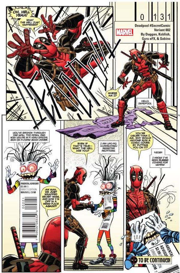 Deadpool #2 (Koblish Secret Comic Variant)