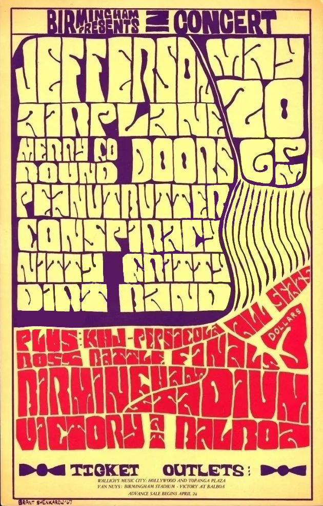 The Doors Birmingham High School Stadium 1967 Concert Poster