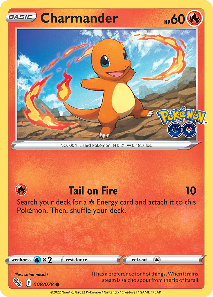 Charmander (8/78) - Pokémon GO Pokémon Card