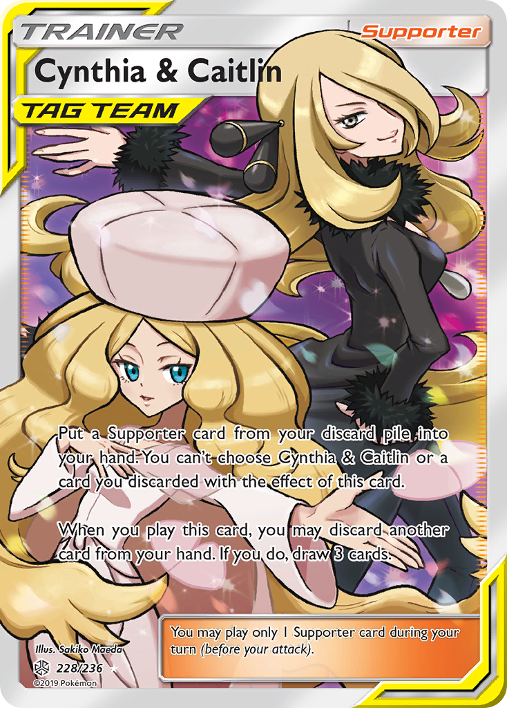 Cynthia & Caitlin (Trainer: Supporter) (228/236) - Cosmic Eclipse Pokémon Card