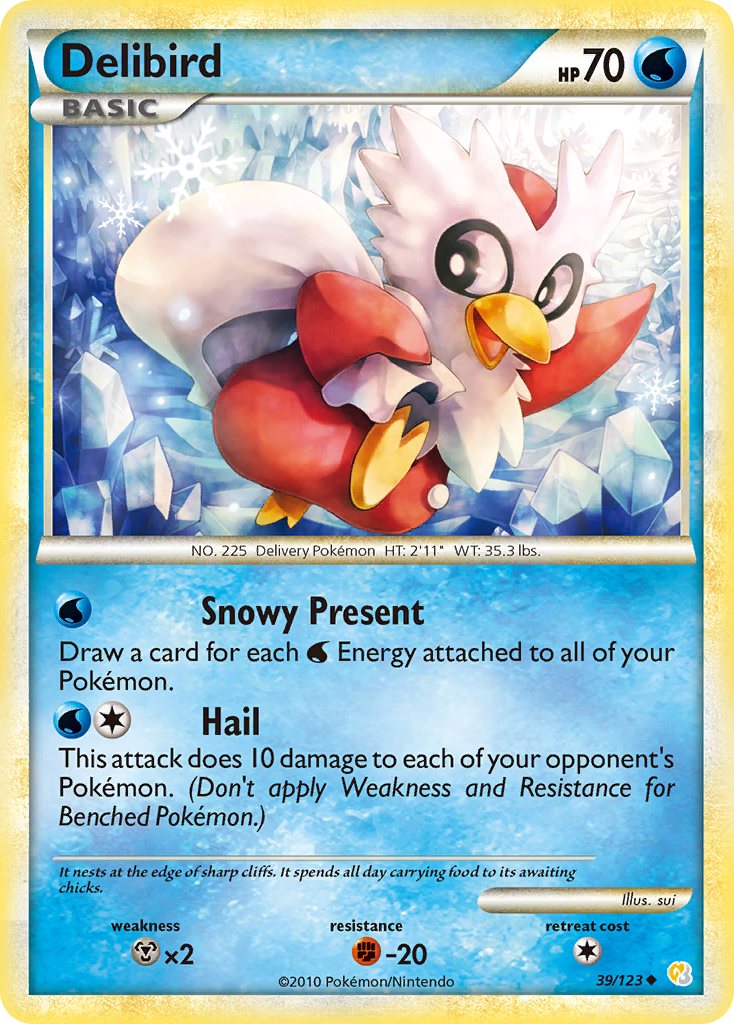 Delibird (39/123) - HeartGold & SoulSilver Pokémon Card