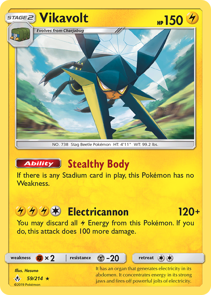 Vikavolt (59/214) - Unbroken Bonds Pokémon Card