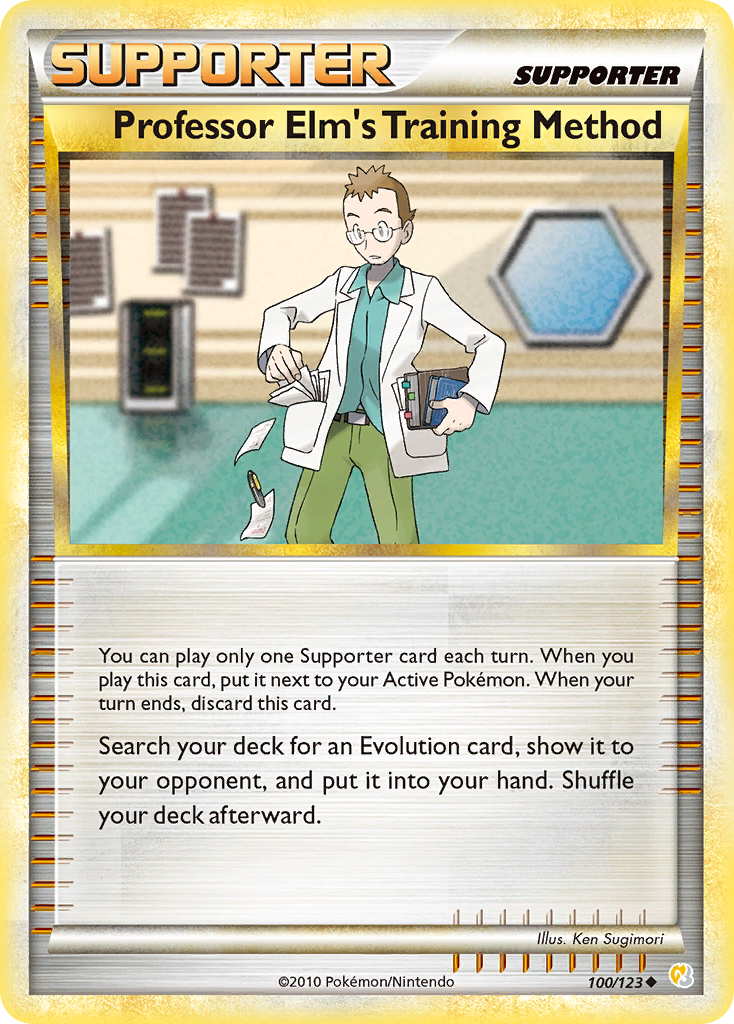 Professor Elm's Training Method (Trainer: Supporter) (100/123) - HeartGold & SoulSilver Pokémon Card