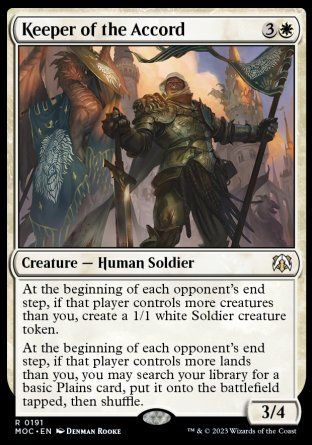 Keeper of the Accord (March of the Machine Commander Decks) Trading Card