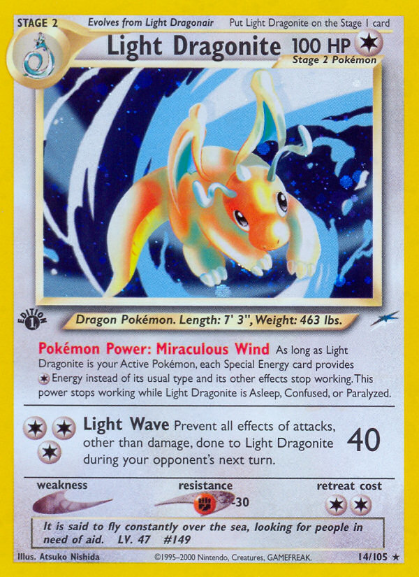 Light Dragonite (14/105) - Neo Destiny Pokémon Card