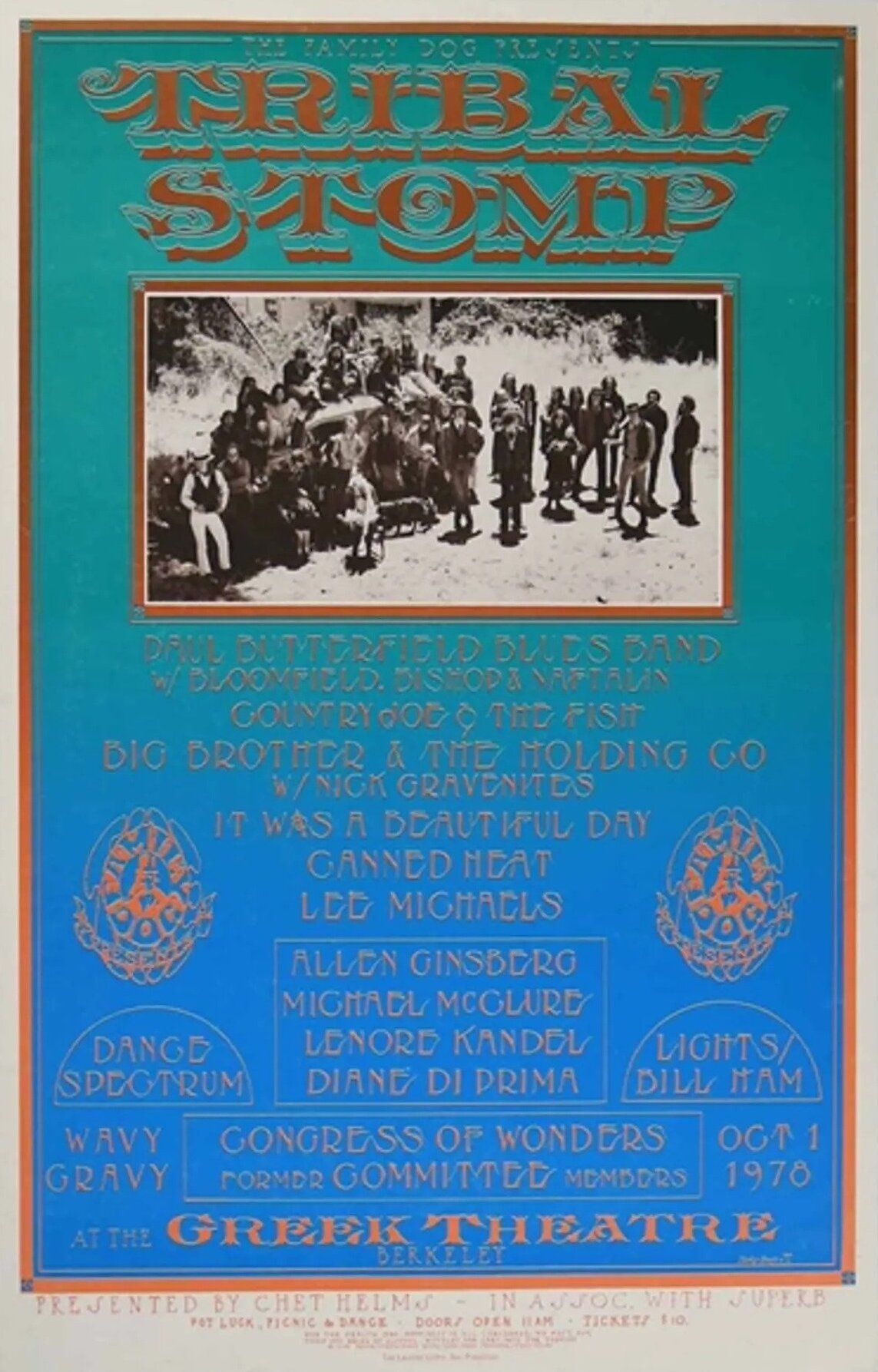 Tribal Stomp Greek Theatre 1978 Concert Poster