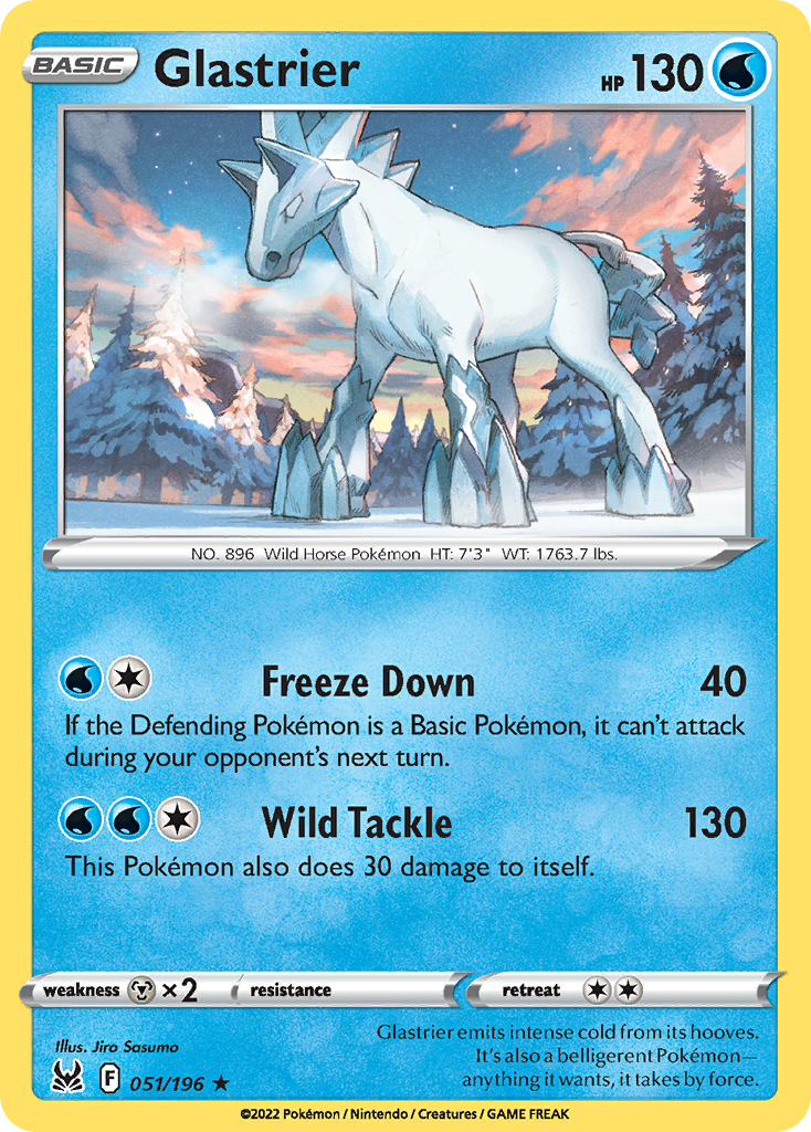 Glastrier (51/196) - Lost Origin Pokémon Card