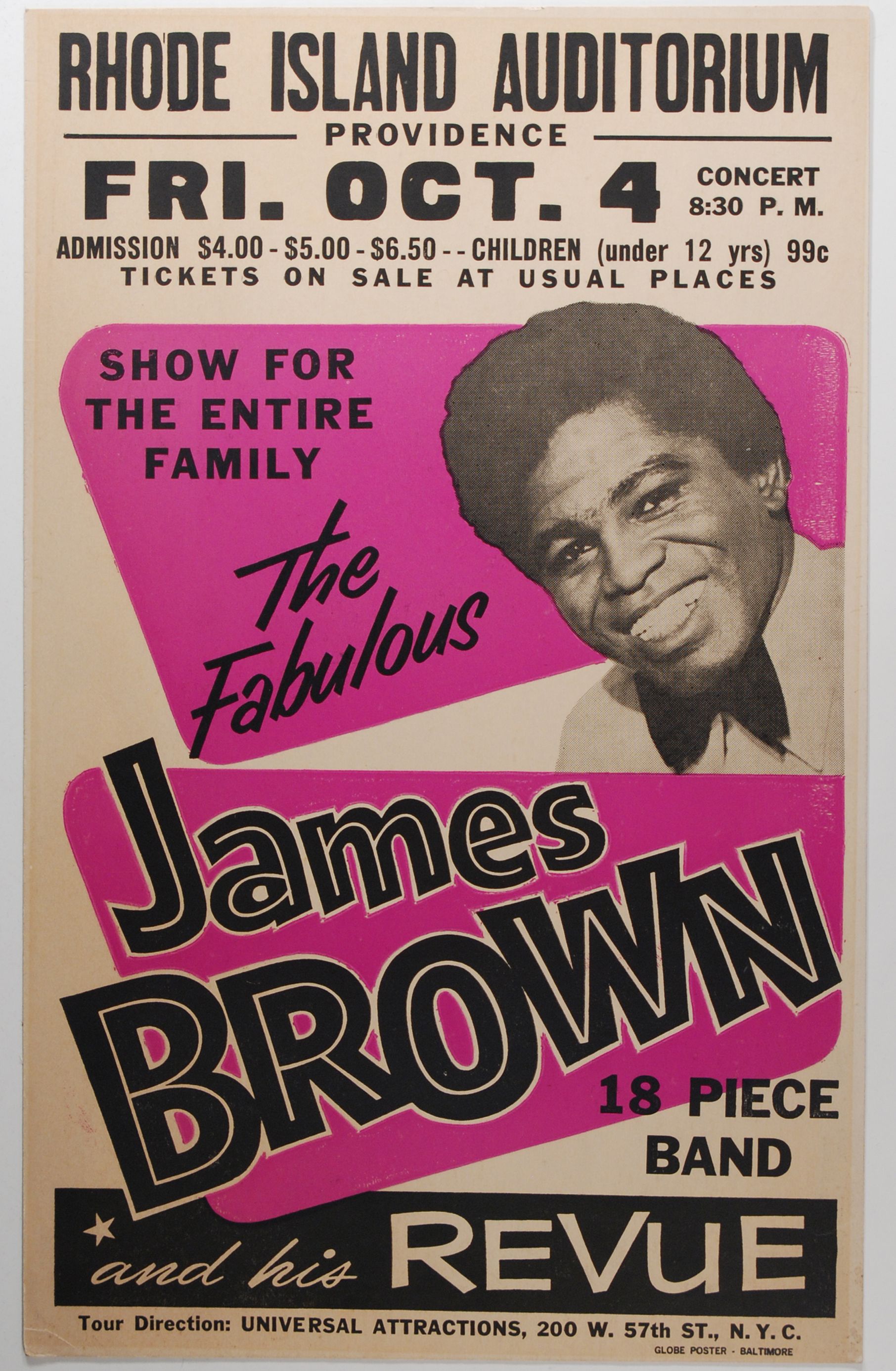 James Brown Rhode Island Auditorium 1968 Concert Poster