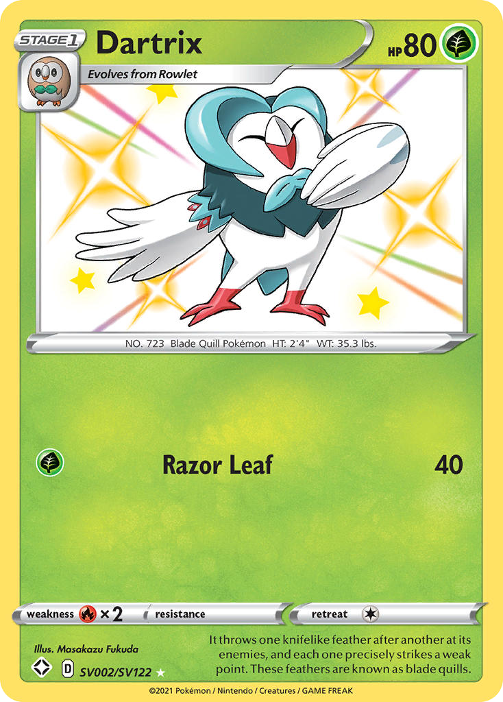 Dartrix (SV002) - Shining Fates Shiny Vault Pokémon Card