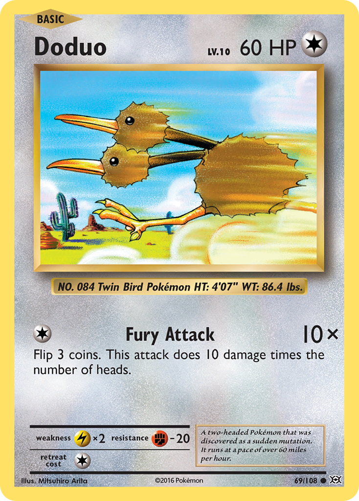 Doduo (69/108) - Evolutions Pokémon Card