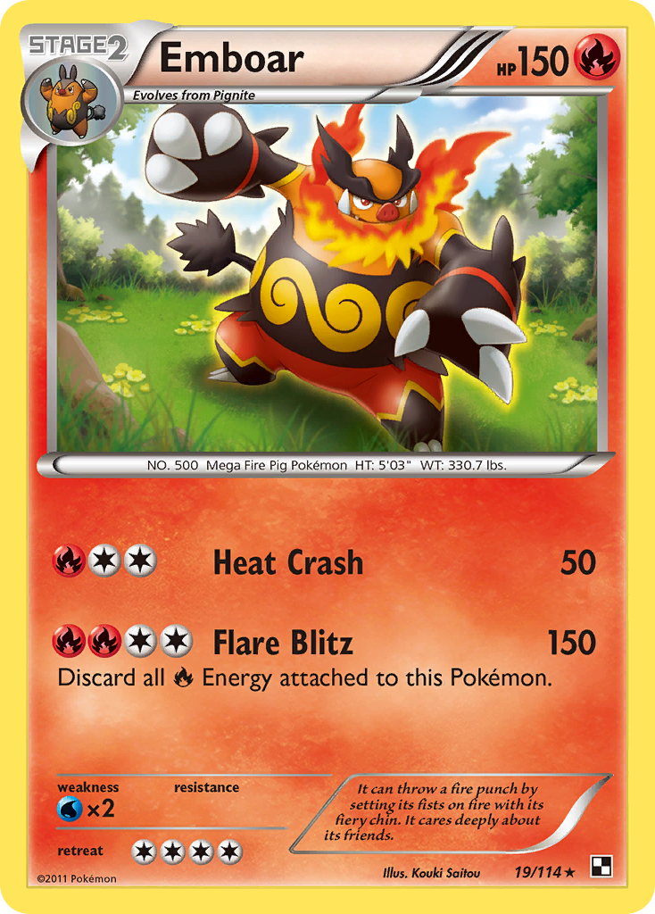 Emboar (19/114) - Black & White Pokémon Card