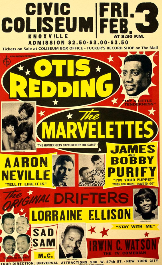 AOR-1.70 Otis Redding & The Marvelettes Civic Coliseum 1966 Concert Poster