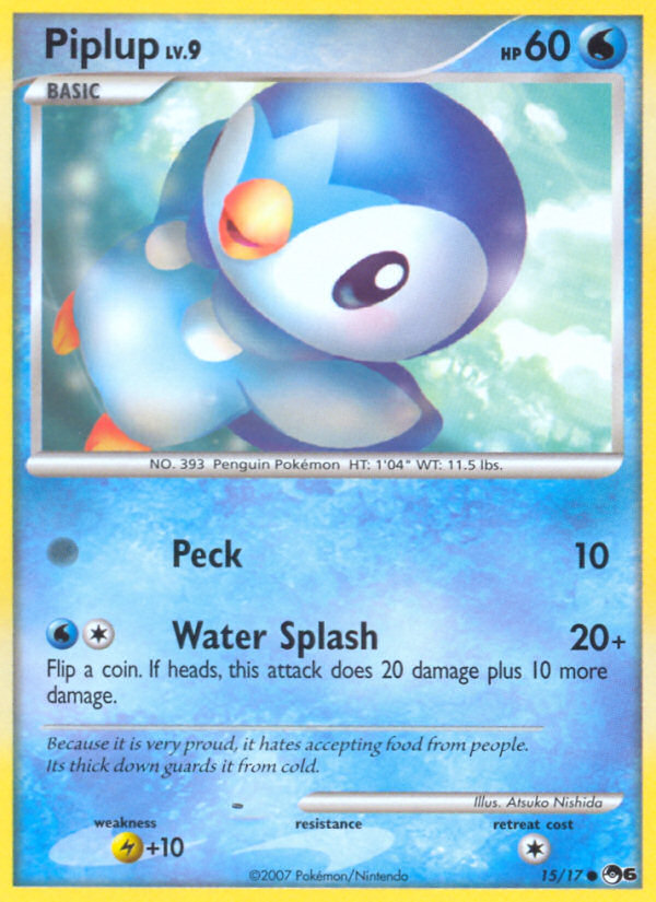 Piplup (15/17) - POP Series 6 Pokémon Card