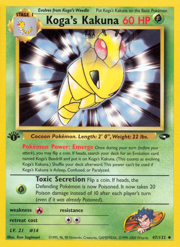 Koga's Kakuna (47/132) - Gym Challenge (1st Edition) Pokémon Card