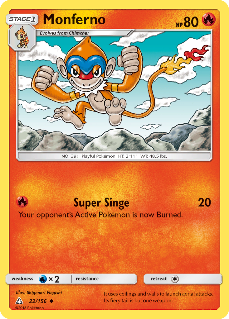 Monferno (22/156) - Ultra Prism Pokémon Card