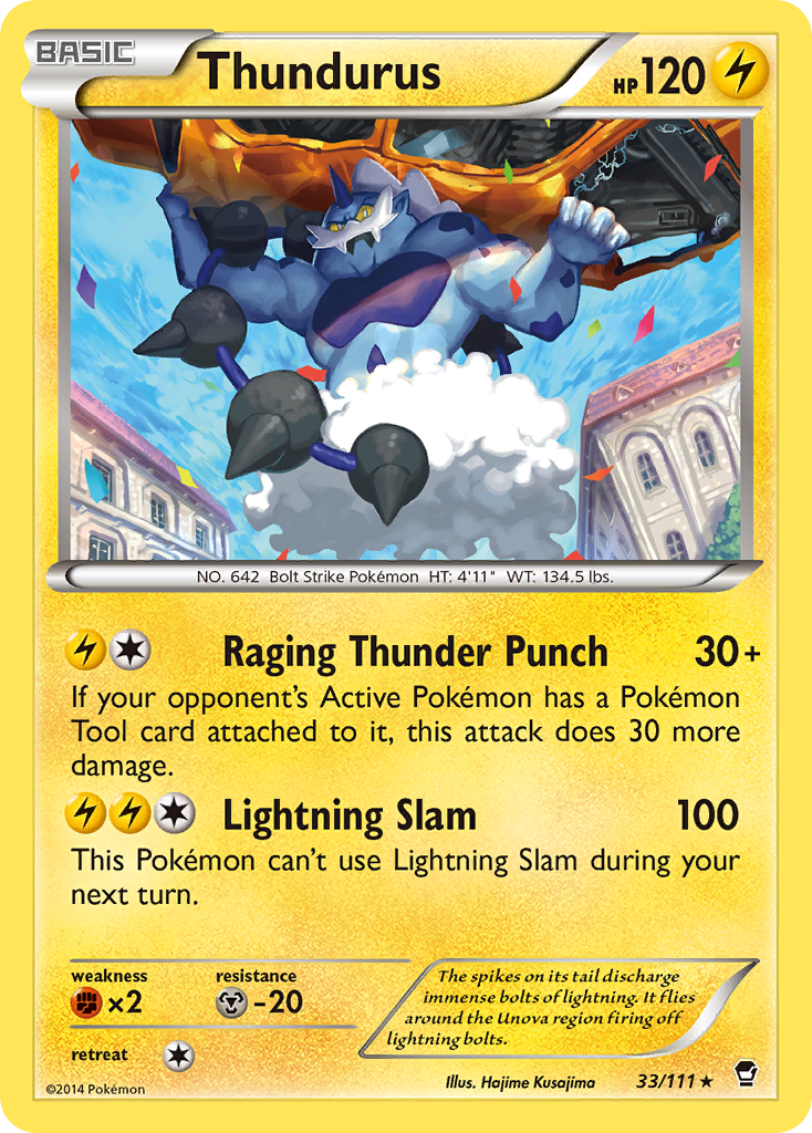 Thundurus (33/111) - Furious Fists Pokémon Card