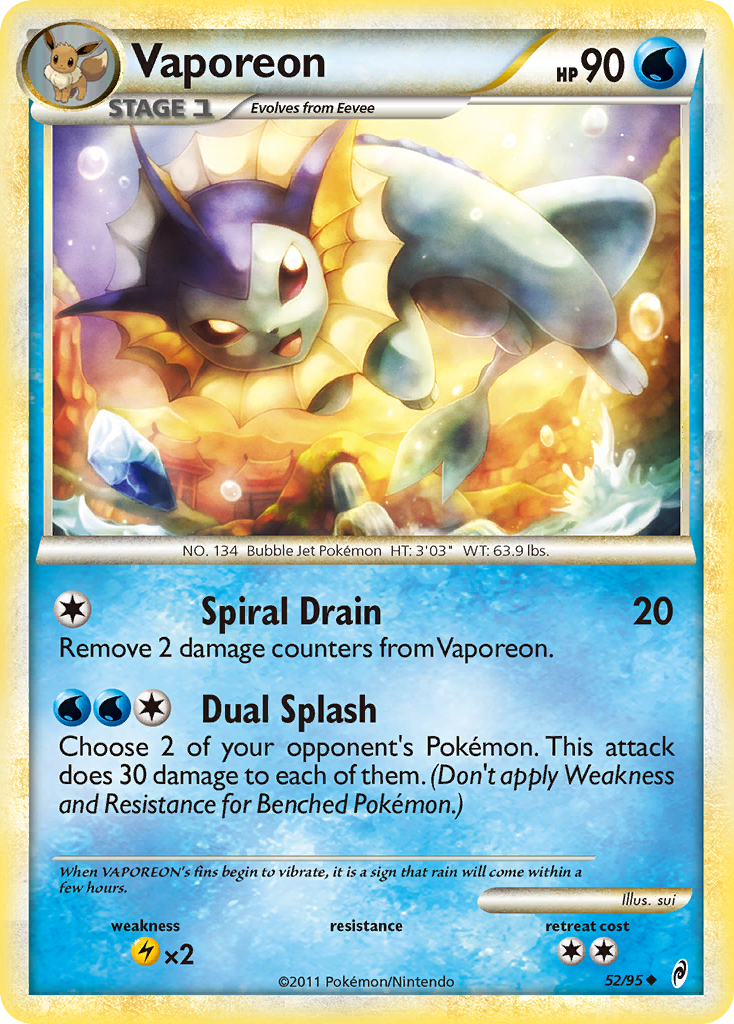 Vaporeon (52/95) - Call of Legends Pokémon Card