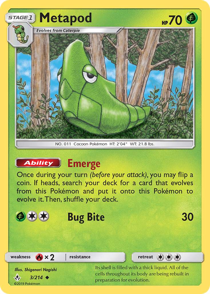 Metapod (3/214) - Unbroken Bonds Pokémon Card