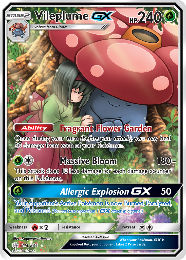 Vileplume GX (211/236) - Cosmic Eclipse Pokémon Card