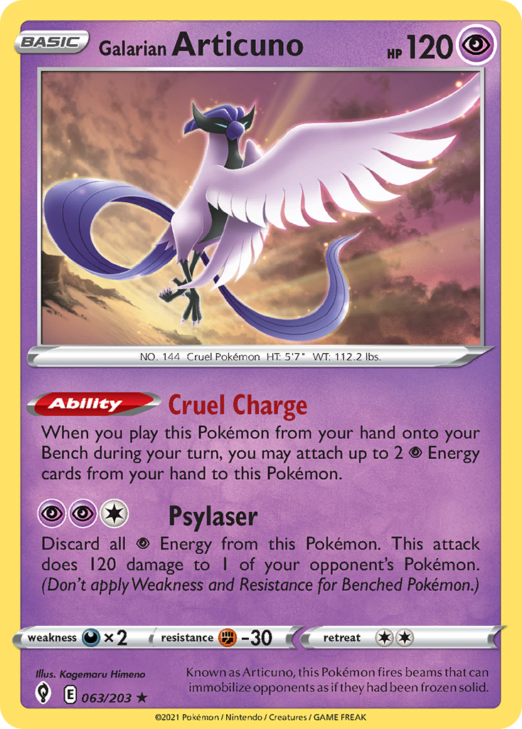 Galarian Articuno (63/203) - Evolving Skies Pokémon Card