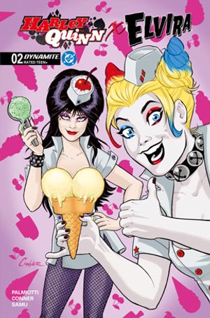 Harley Quinn X Elvira #2 (Cvr N Inc 1:15 Amanda Conner Ice Cream Foil Variant)