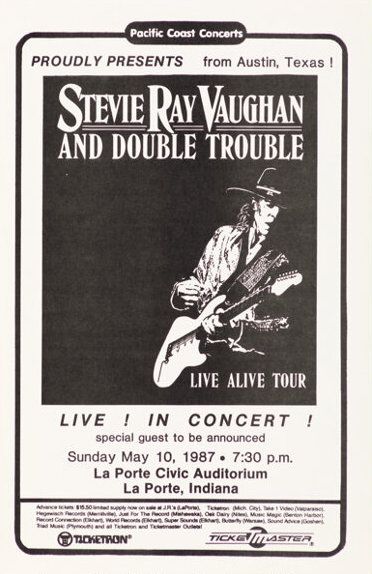 Stevie Ray Vaughan La Porte Civic Auditorium 1987 Value - GoCollect ...