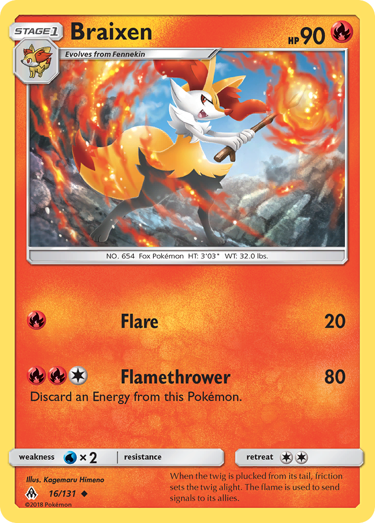 Braixen (16/131) - Forbidden Light Pokémon Card