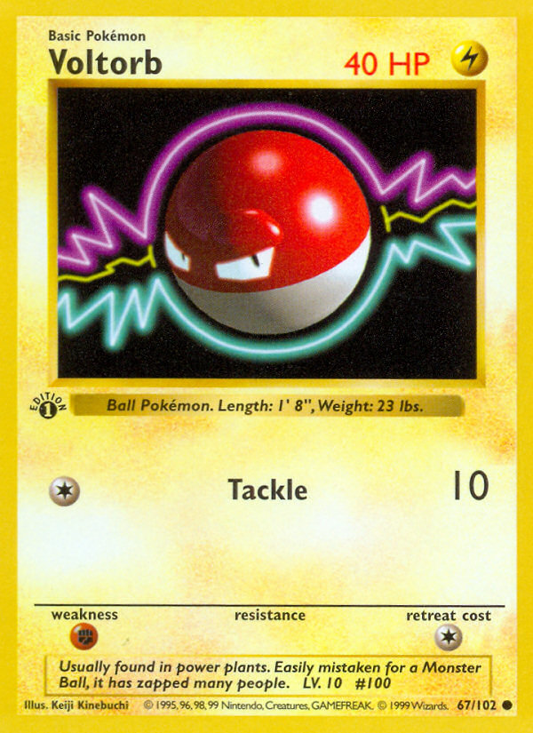 Voltorb (67/102) - Base (1st Edition) Pokémon Card