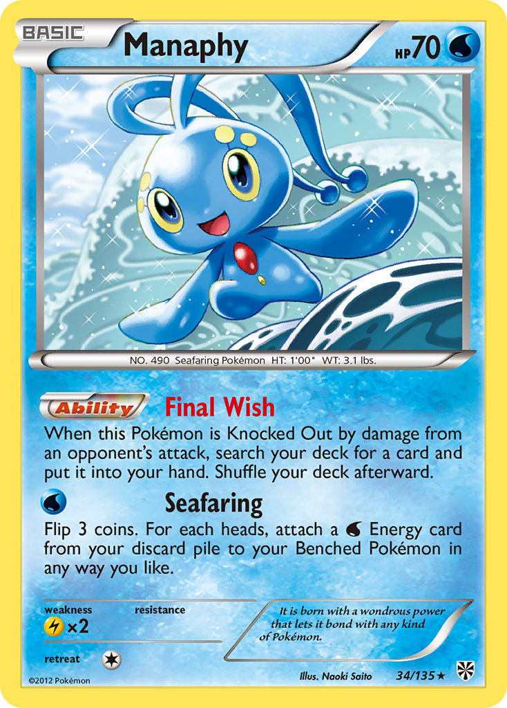 Manaphy (34/135) - Plasma Storm Pokémon Card