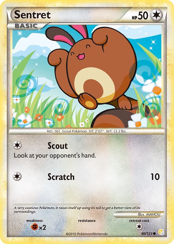 Sentret (80/123) - HeartGold & SoulSilver Pokémon Card