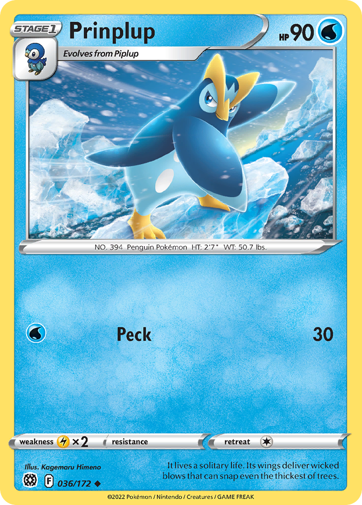 Prinplup (36/172) - Brilliant Stars Pokémon Card