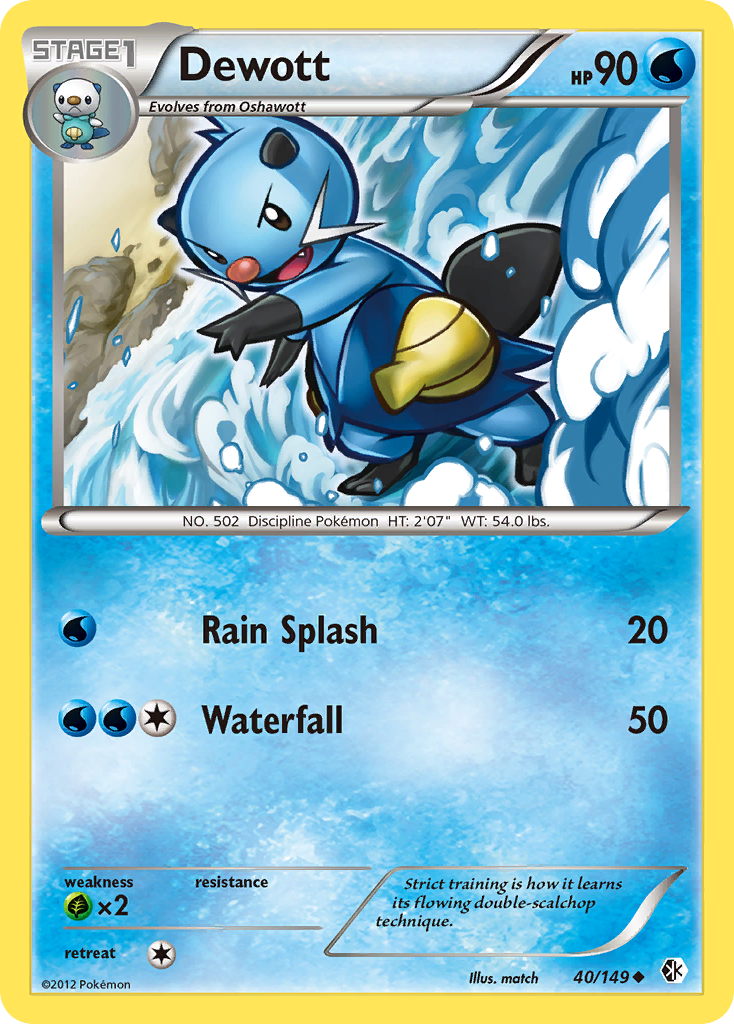 Dewott (40/149) - Boundaries Crossed Pokémon Card